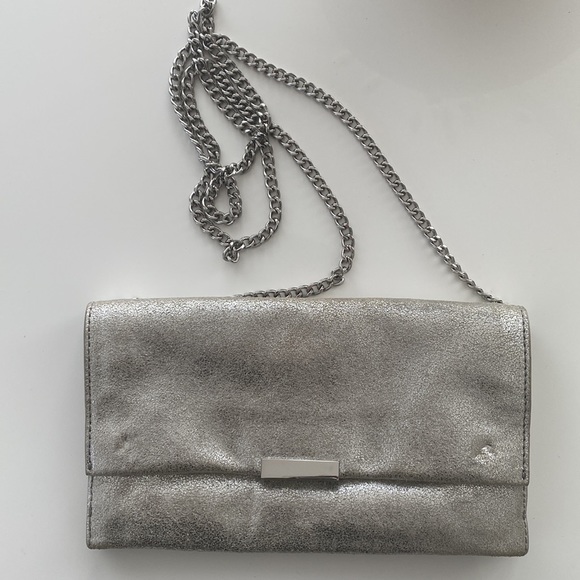 loeffler randall tab clutch with silver chain - Picture 3 of 3